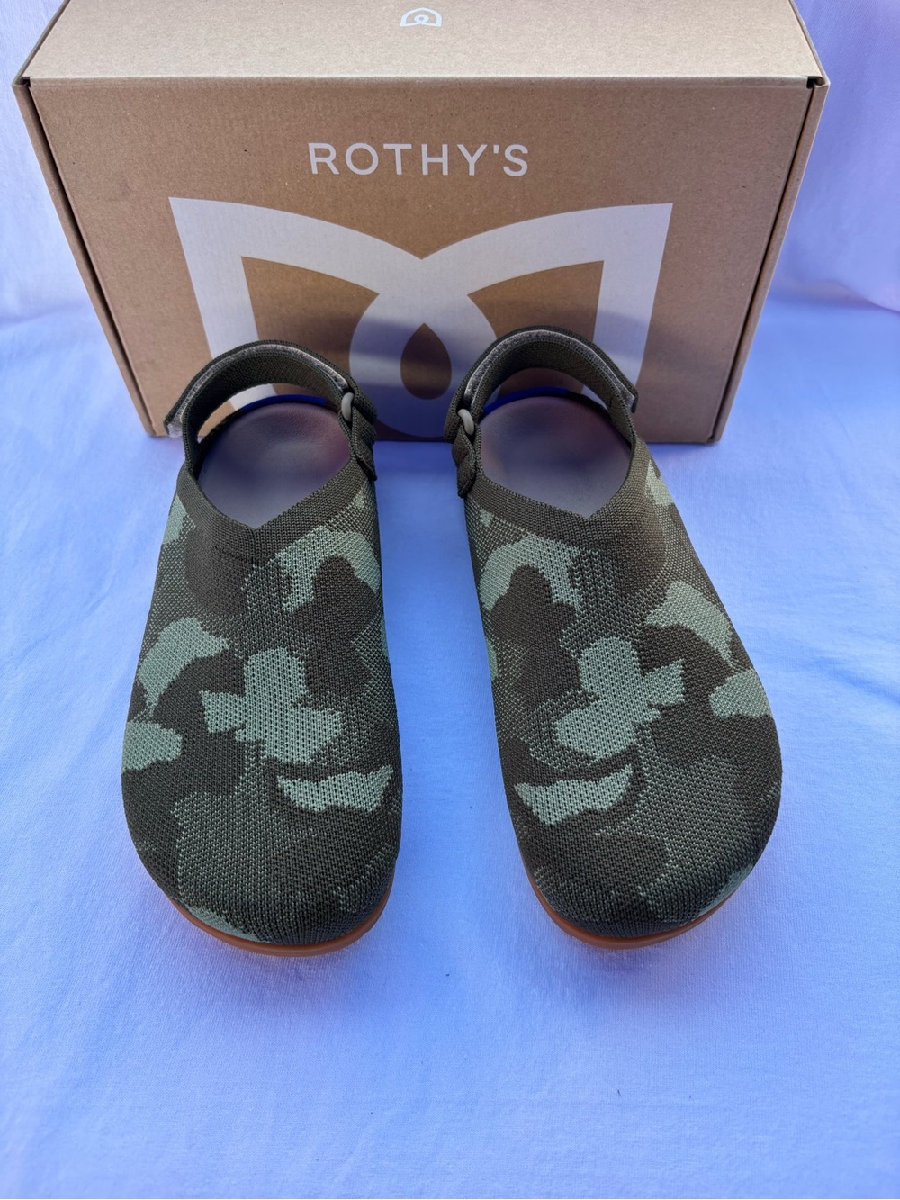 Rothy's Kids Camo Slip-On in Olive Green